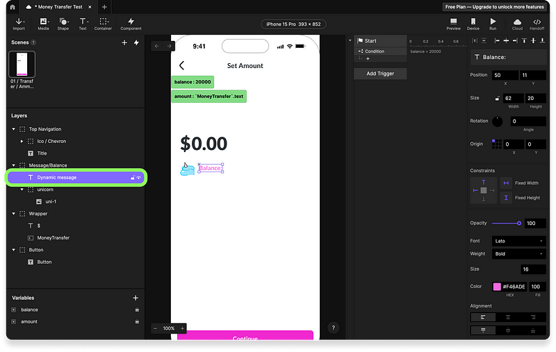 Formatting text inputs in ProtoPie