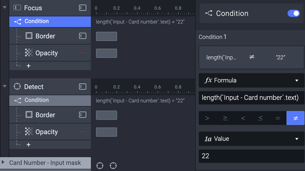 Triggers and responses needed for making a length validation