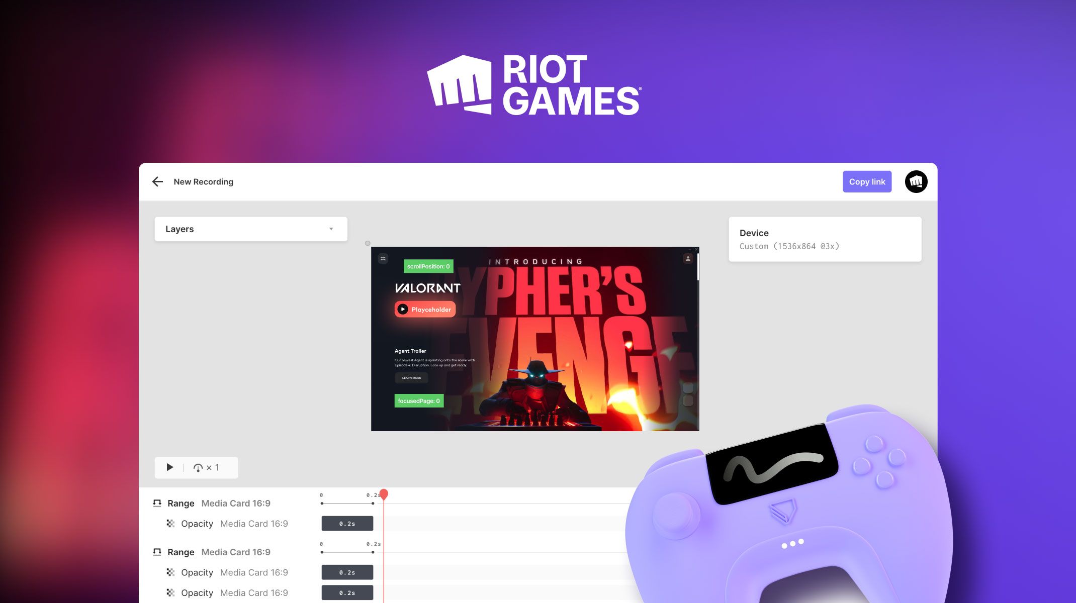 interaction recording page riot games design