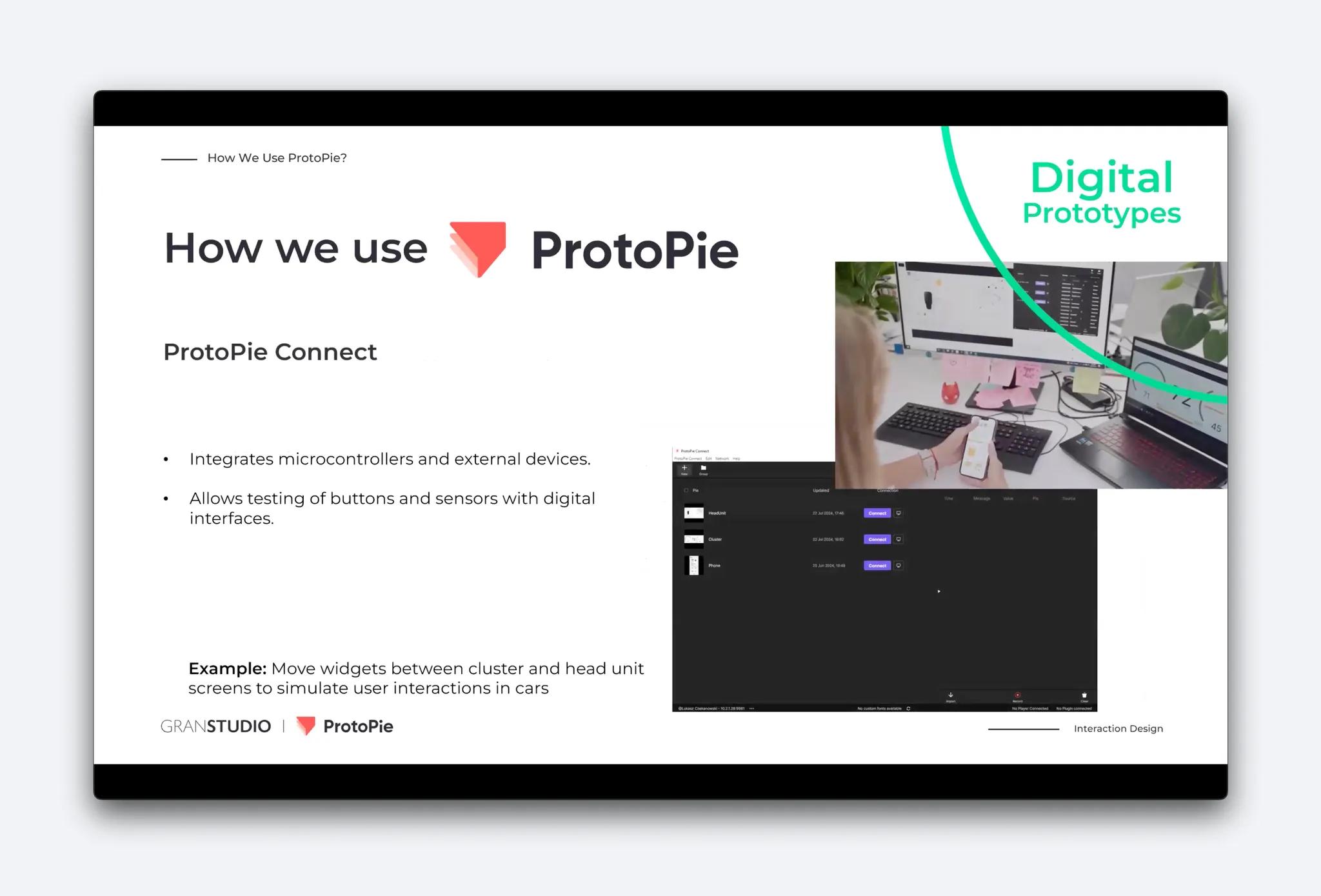 ProtoPie Connect allows for connectivity and integration with external devices.