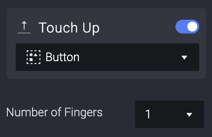 Select the Plus button layer and add a Touch Up trigger
