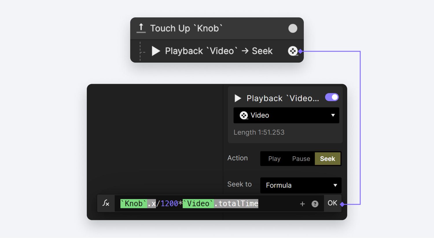 Set up a Playback response for the Video layer.