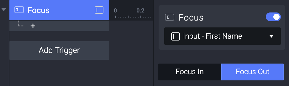 Add a Focus trigger to the input layer Input - First Name