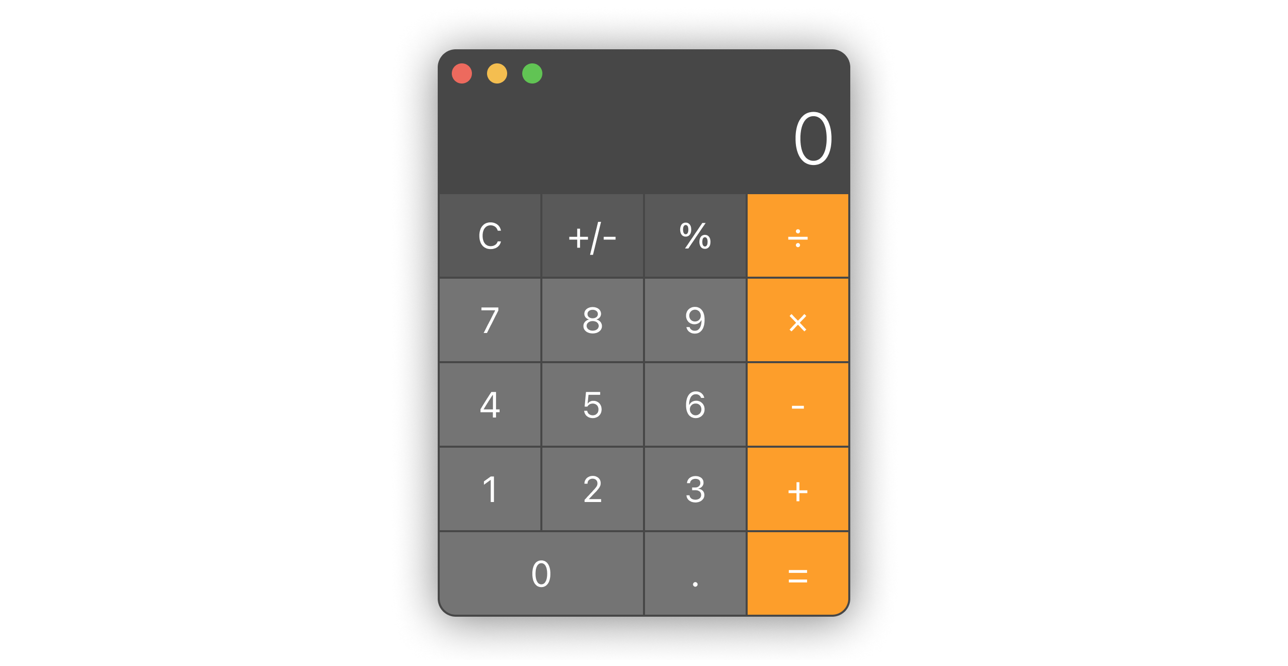 macOS calculator UI