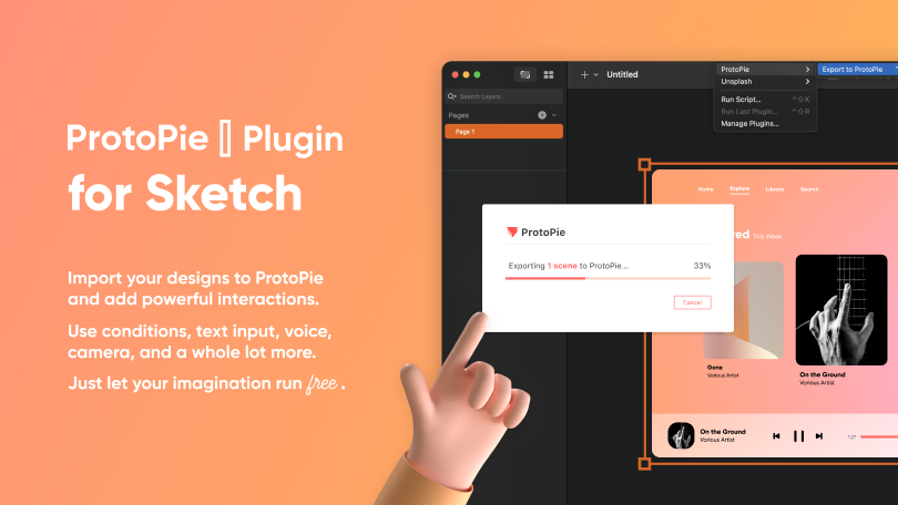 main image (blog contents) of ProtoPie plugin for sketch