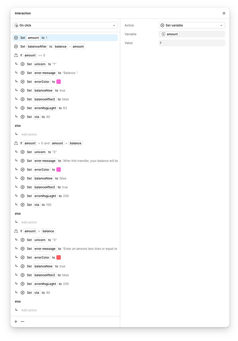 Complex variables and conditions using Figma