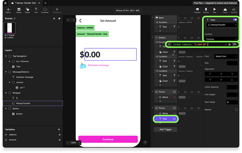 Advanced formulas for customized interactionslProtoPie