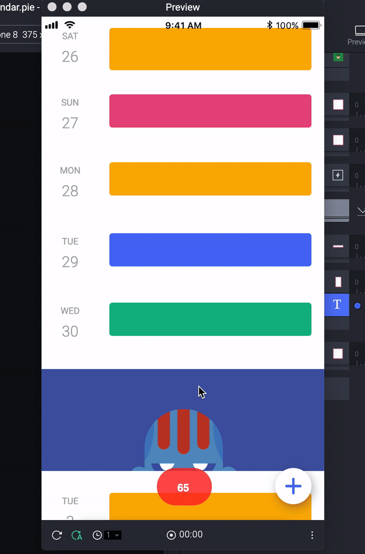 The number in the red roundel will display the scroll position of the scroll gif