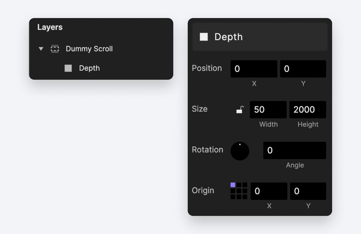 Add depth indicator for dummy scroll.