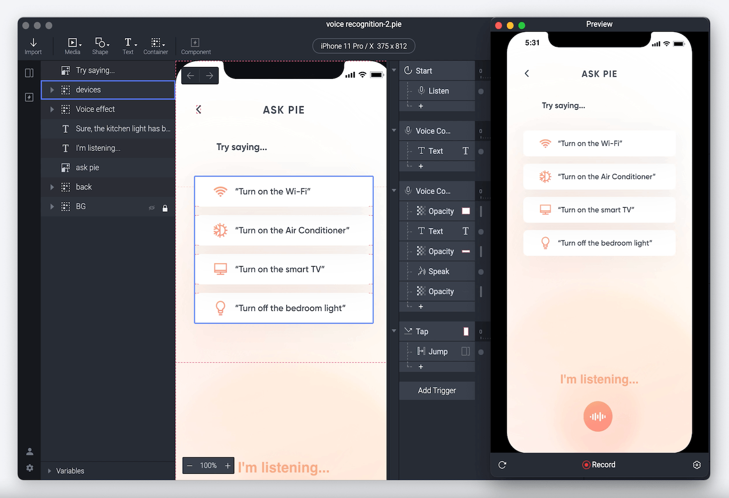 Shortcut to run and preview prototypes