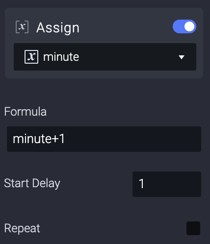 Add an Assign response under the last Reset response