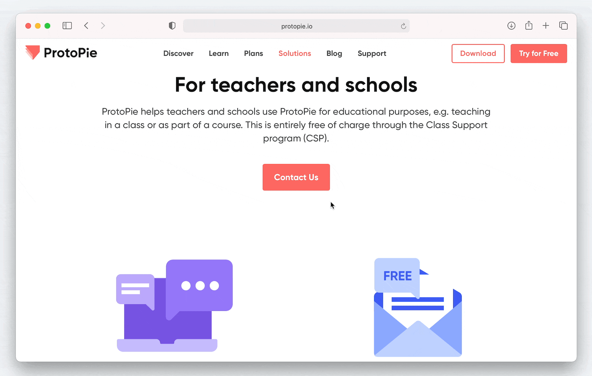 Application form of the class support program