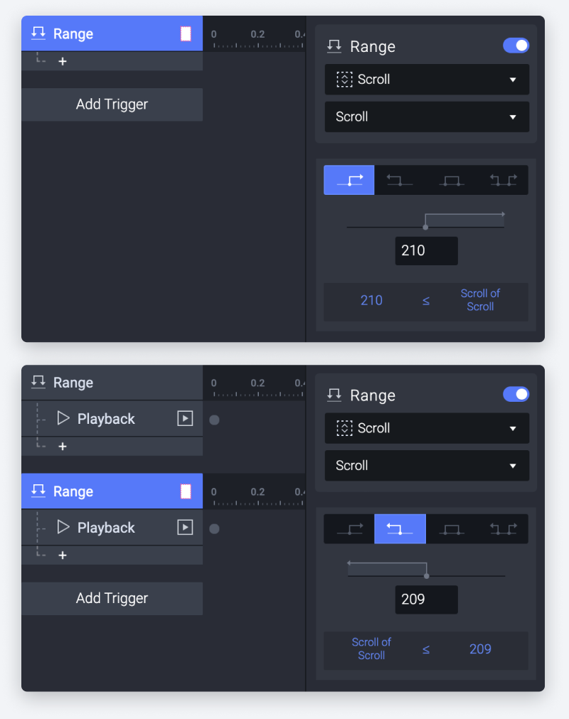 how to play or pause a video based on the scroll value