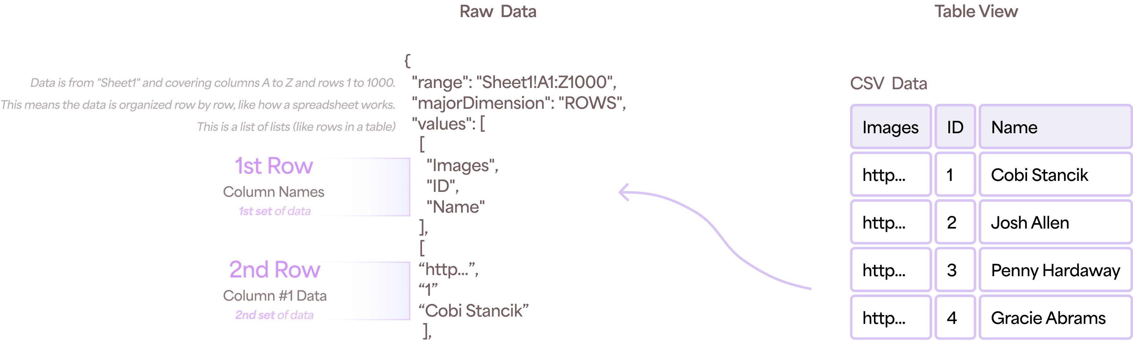 parsed data