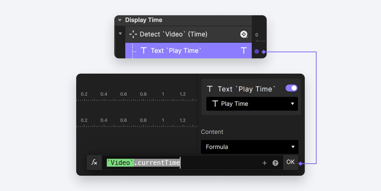 Assign a Text response to the Play Time layer.