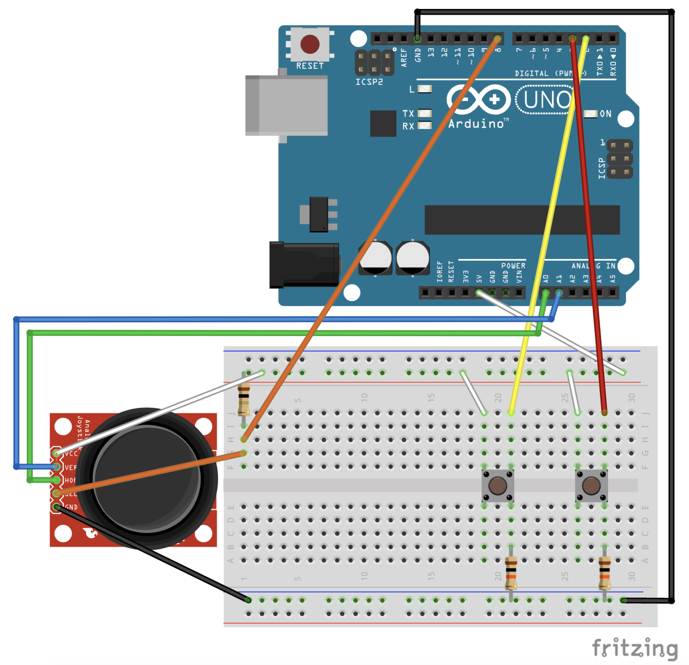 Diagram explaining how to assemble breadboard