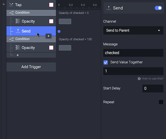 Add a receive trigger to receive the message