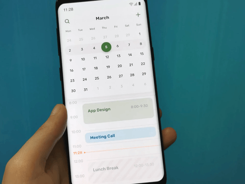 calendar animation prototype gif