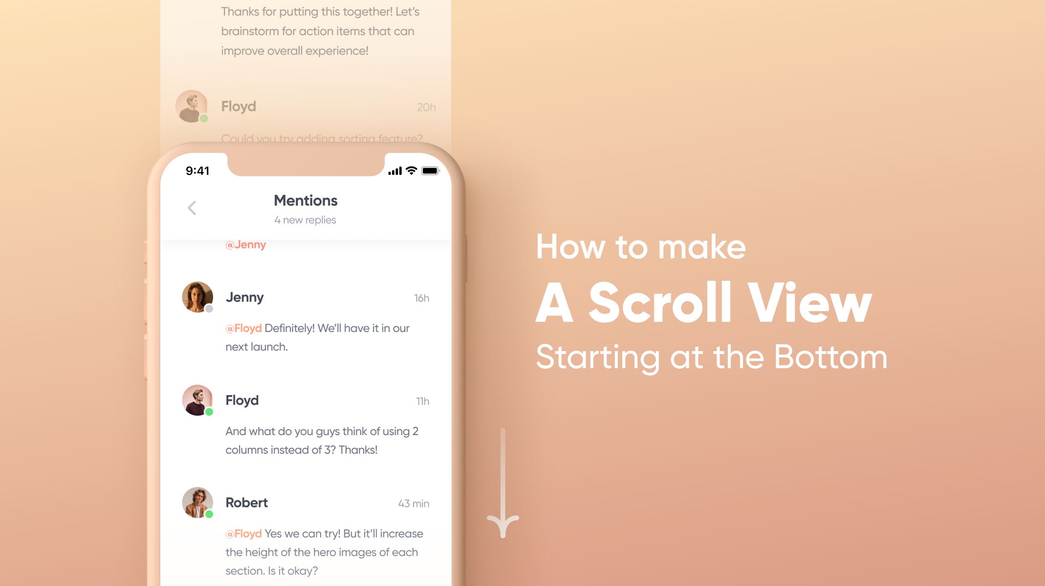 Prototype a Scroll View (Starting at the Bottom) for a Messaging App Thumbnail