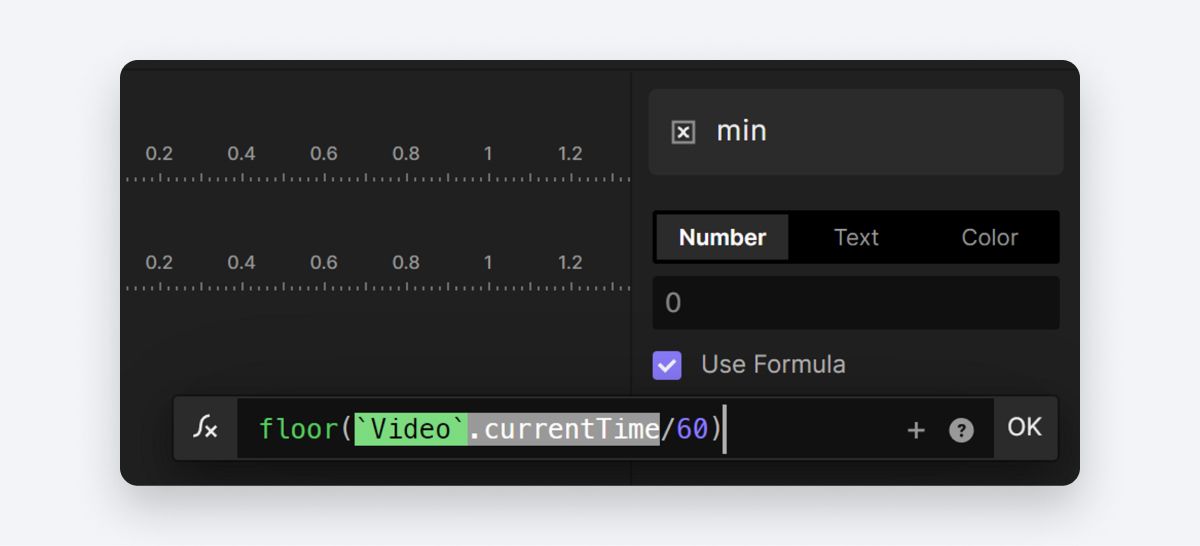 Formula setup for min.