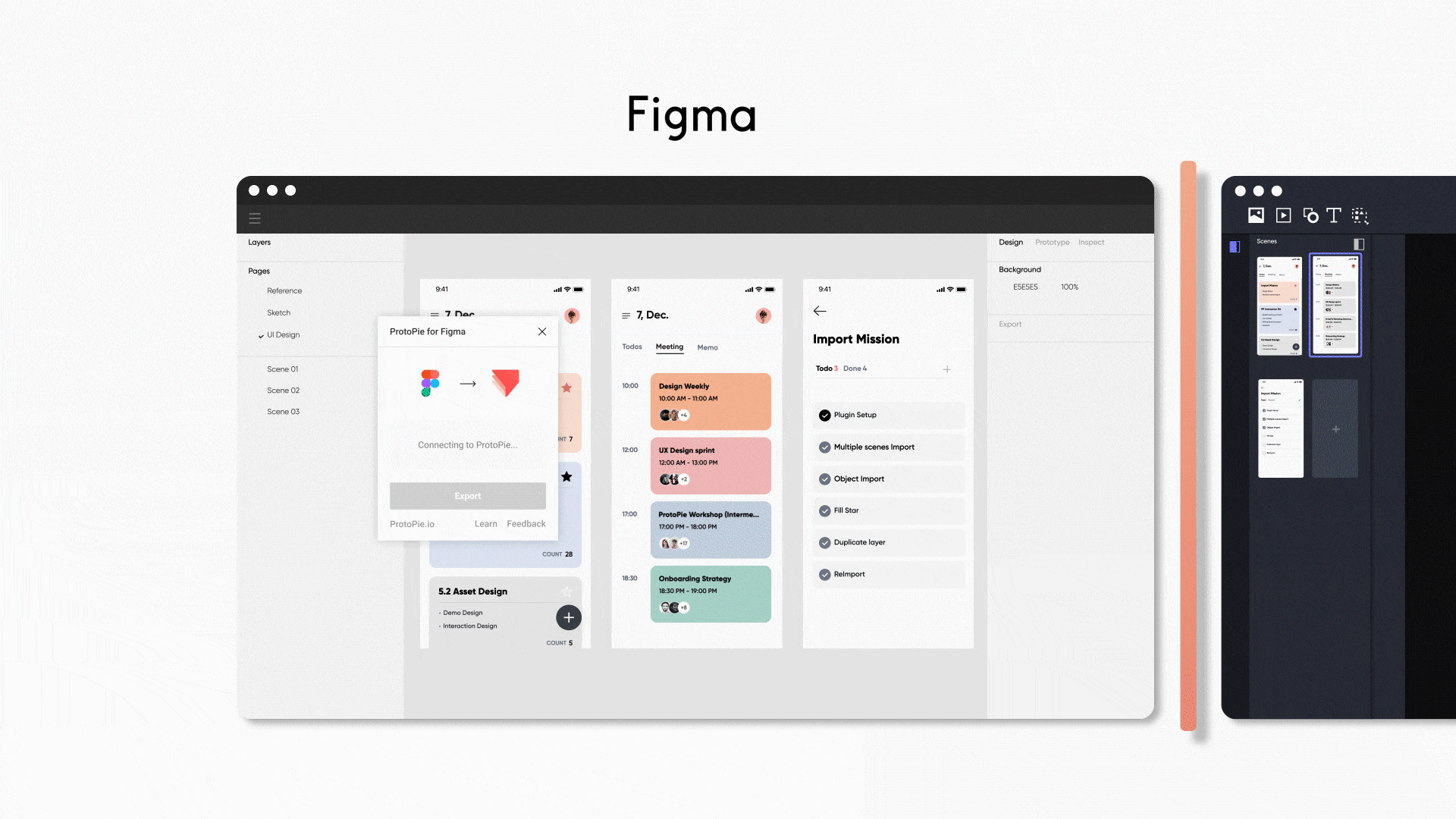 Protopie plugin for Figma gif