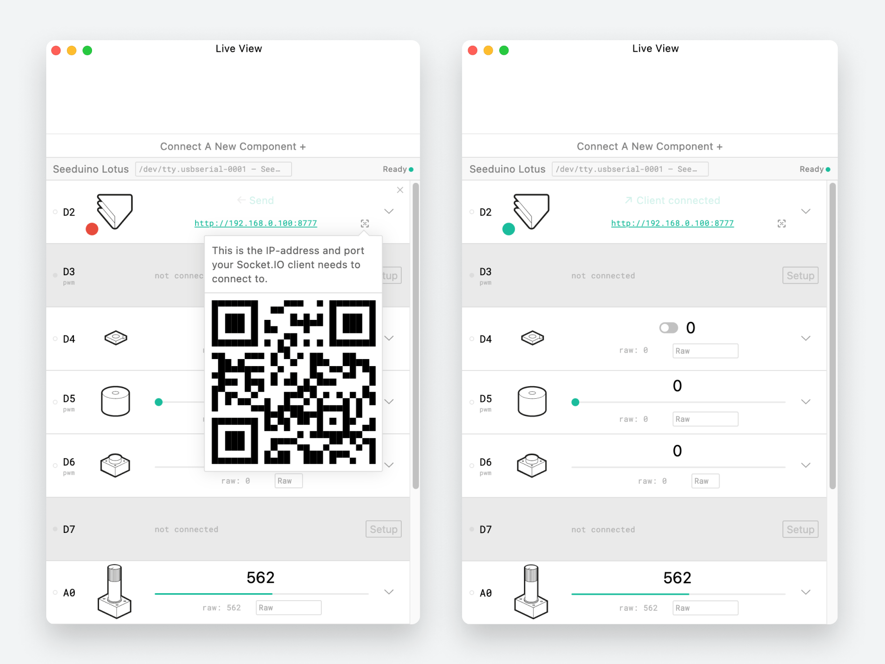 Scan the QR code to connect ProtoPie Player