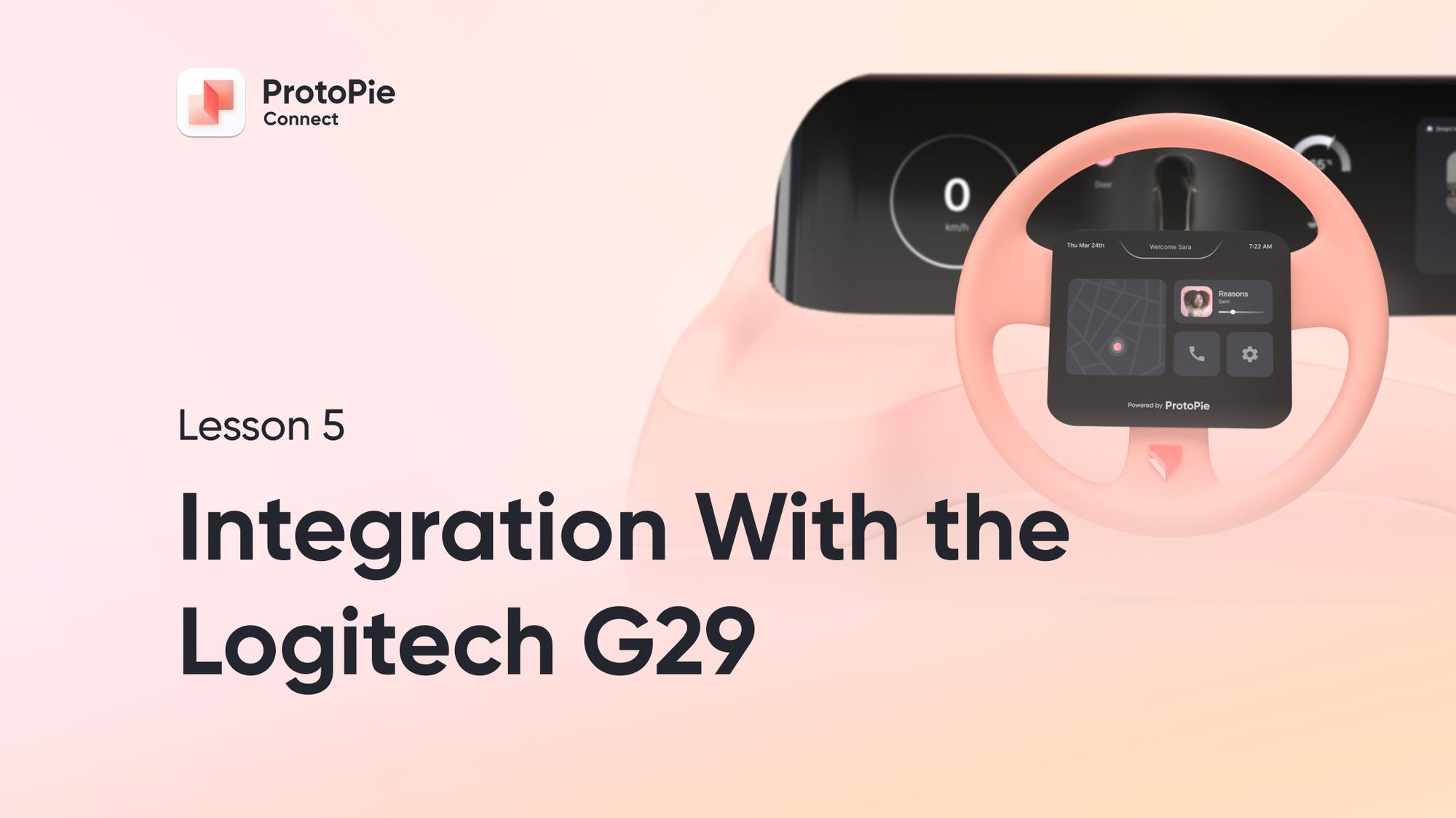 ProtoPie Connect: Automotive Dashboard Experience with G29