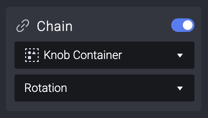 Create a chain to the Knob Container's rotation.