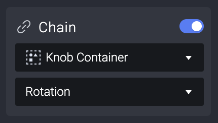 Create a chain to the Knob Container's rotation. 