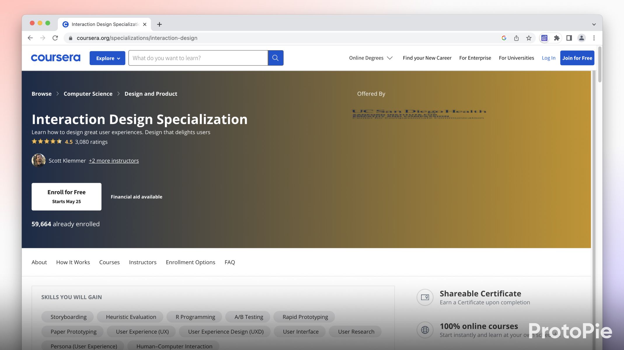 Interaction Design Specialization on Coursera website