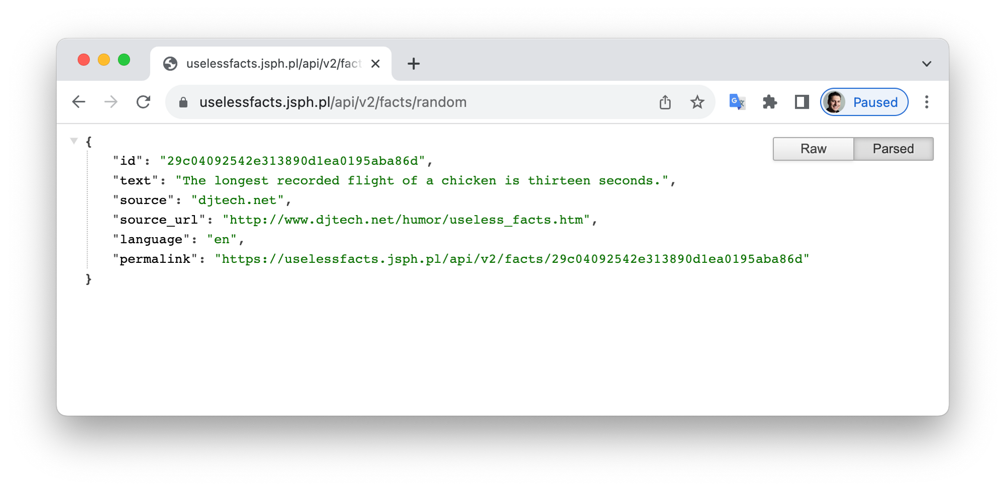 JSON Formatter plugin for Google Chrome.