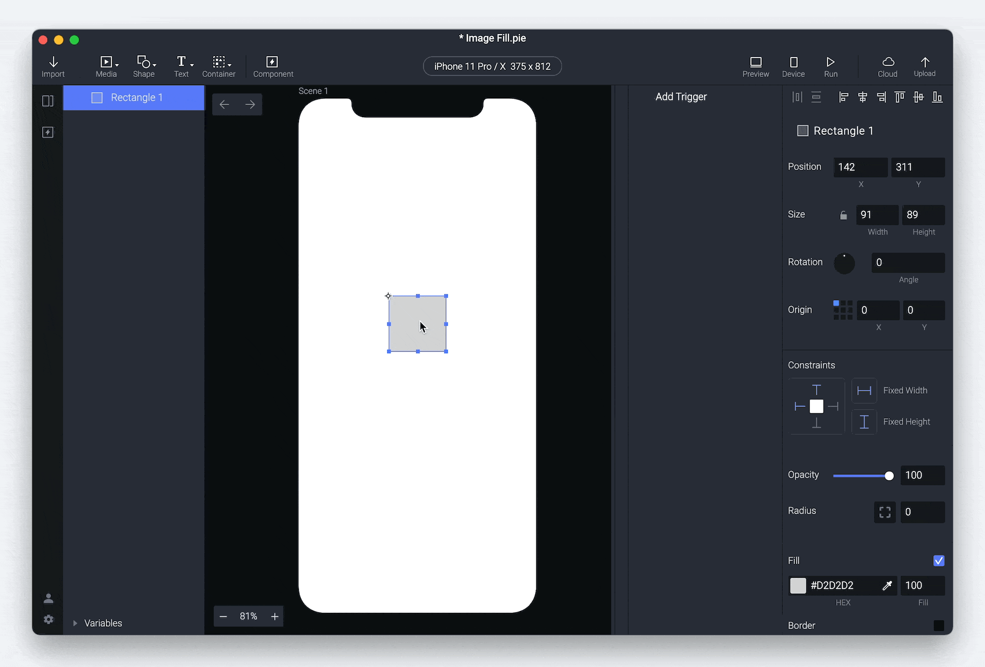 Image fill options in ProtoPie