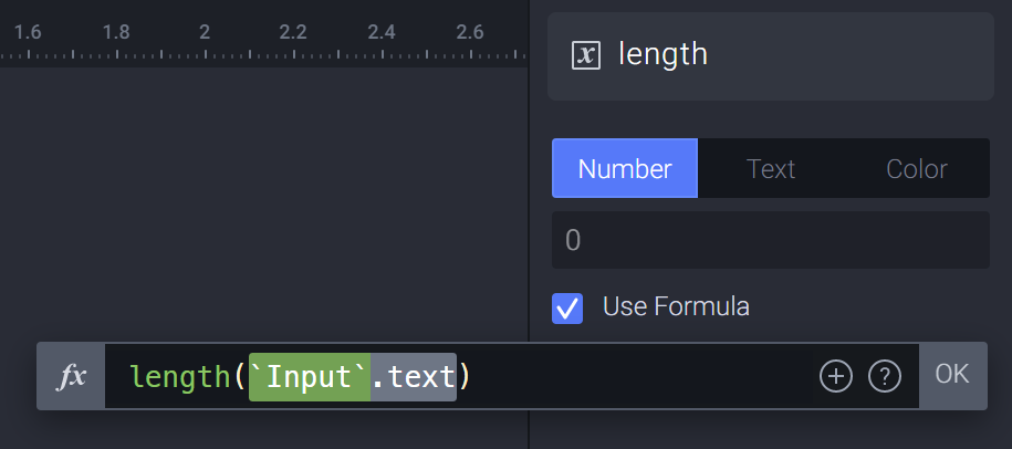 Photo showing the length() formula being stored within the new variable