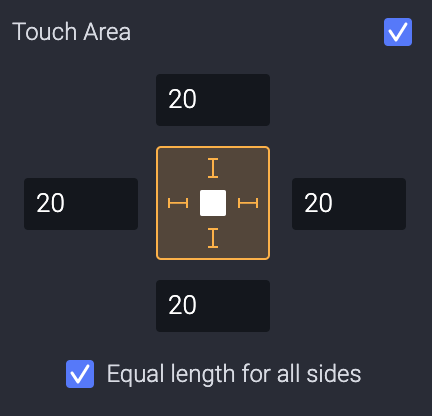 Change the touch area