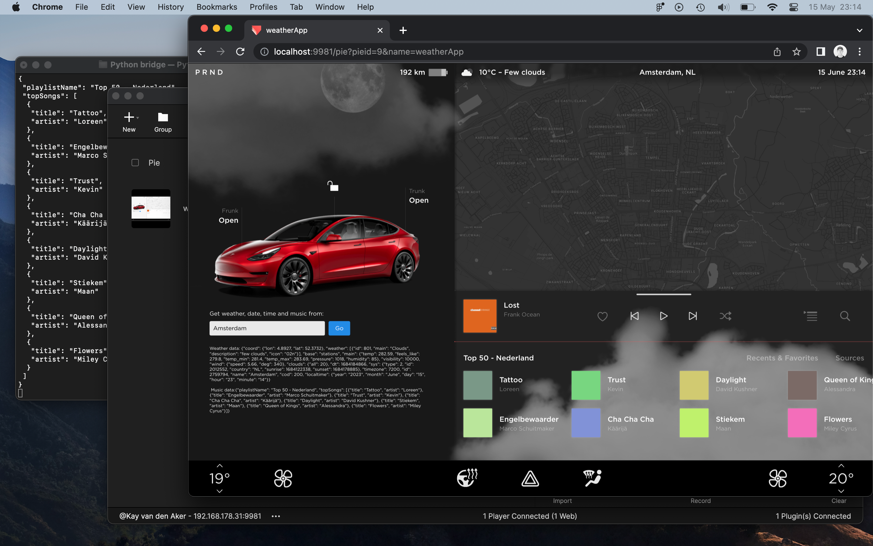 prototype including weather and music data