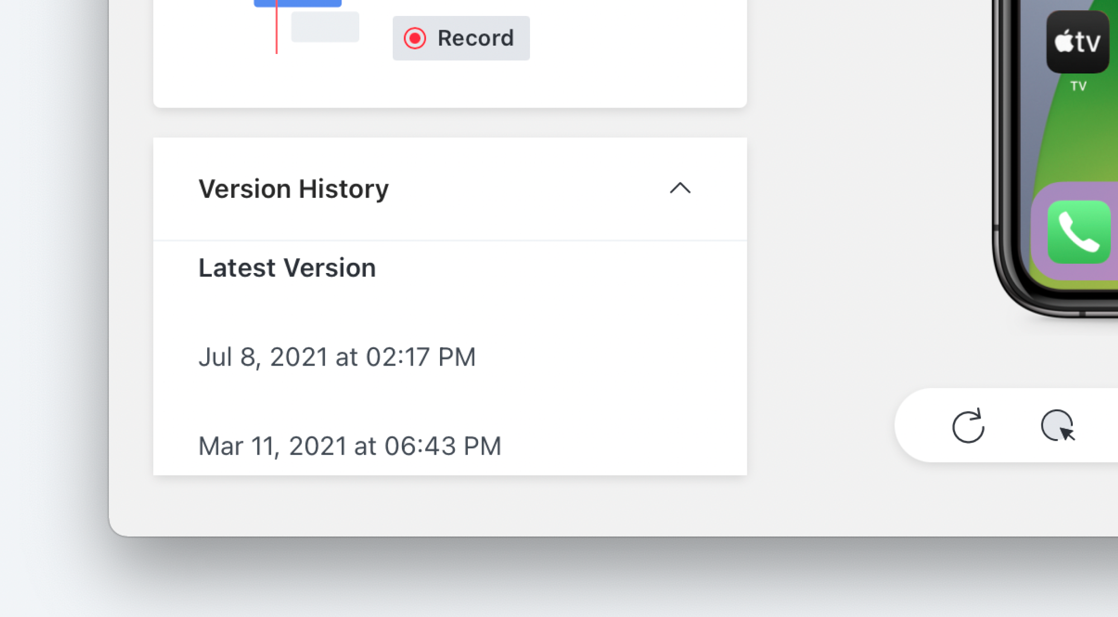 Version history in ProtoPie Cloud