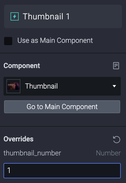 Set the value of (thumbnails 1 to 5) to 1, 2, 3, 4, 5 respectively