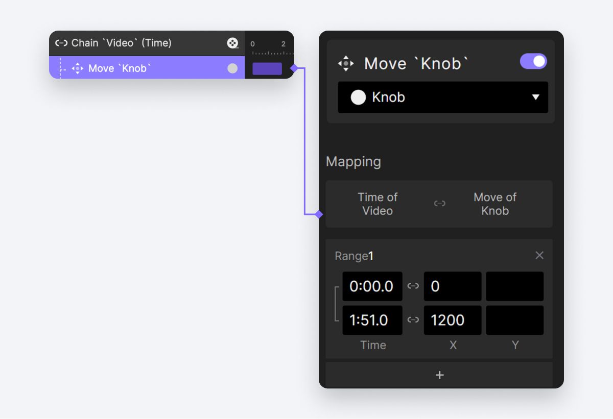 Add a Move response to the Knob layer.