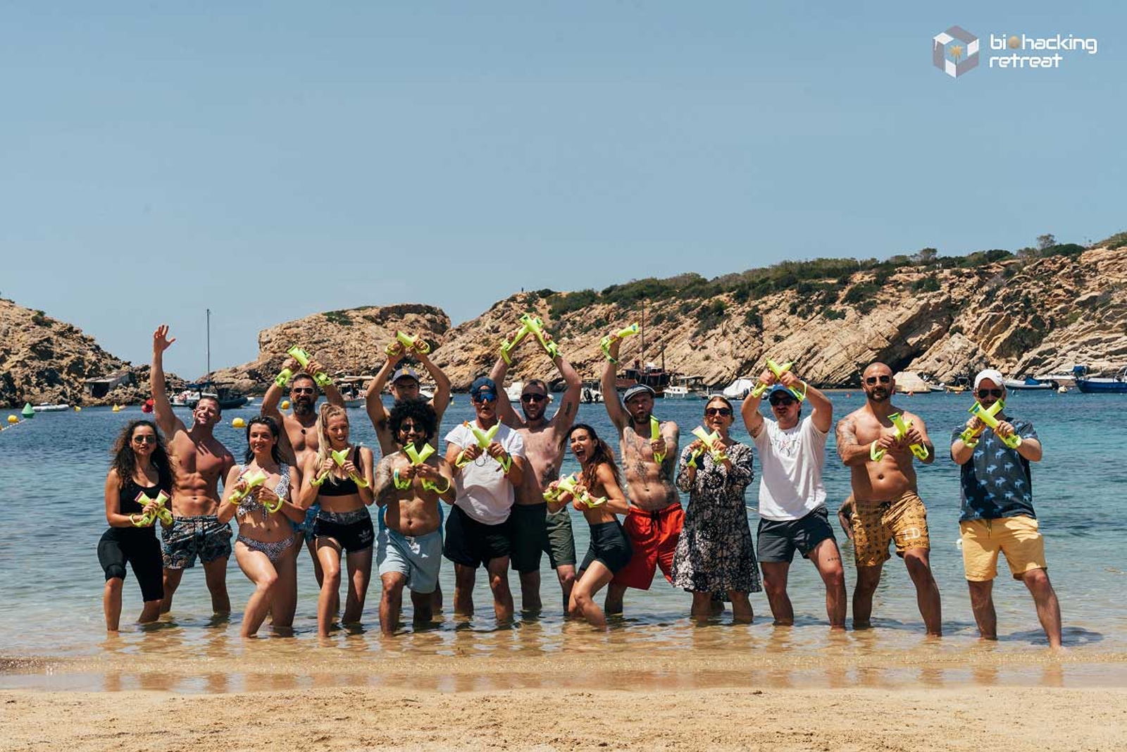 Group image from a beach in Ibiza