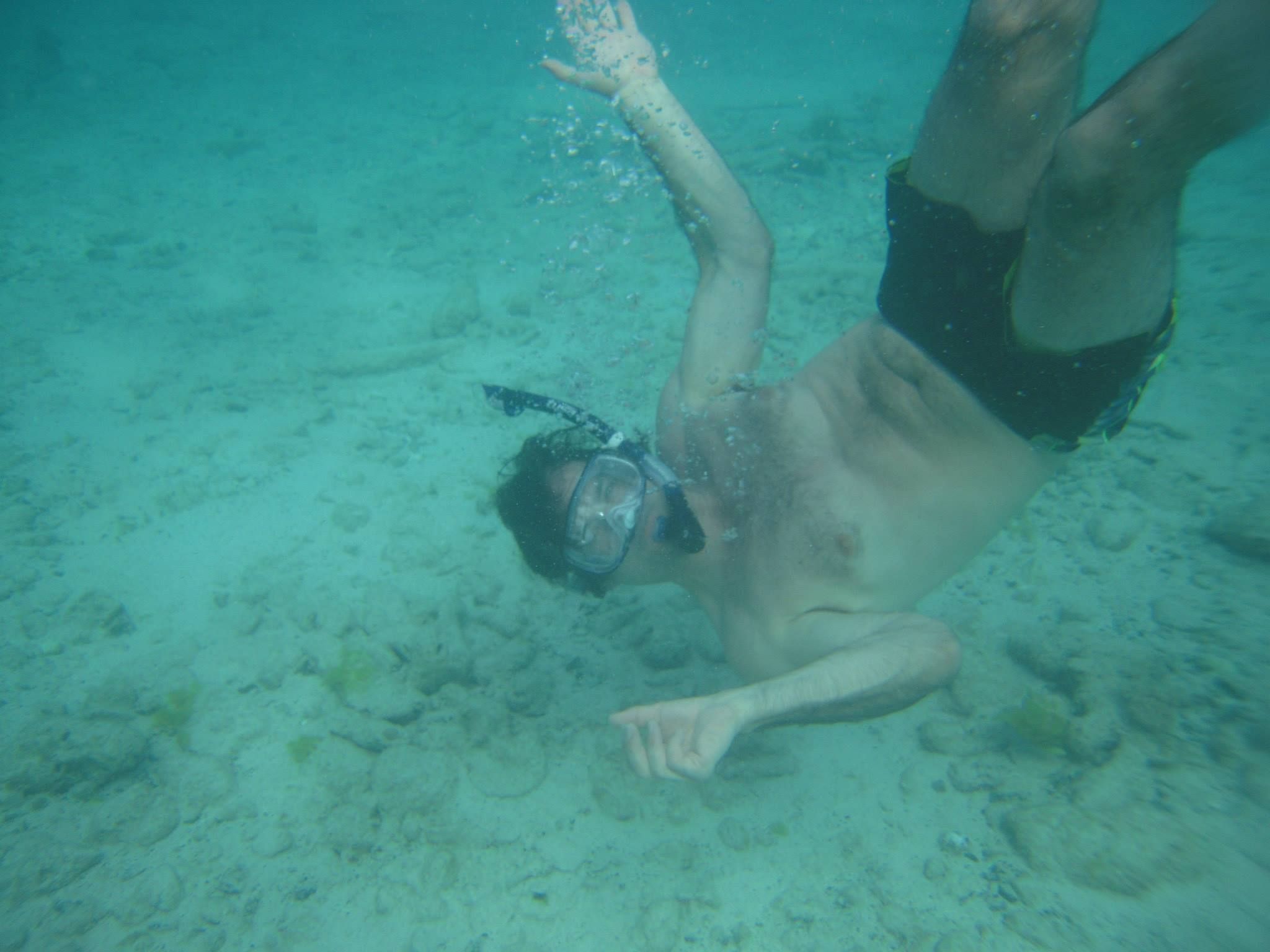 Curtis Krupp snorkeling in the Bahamas