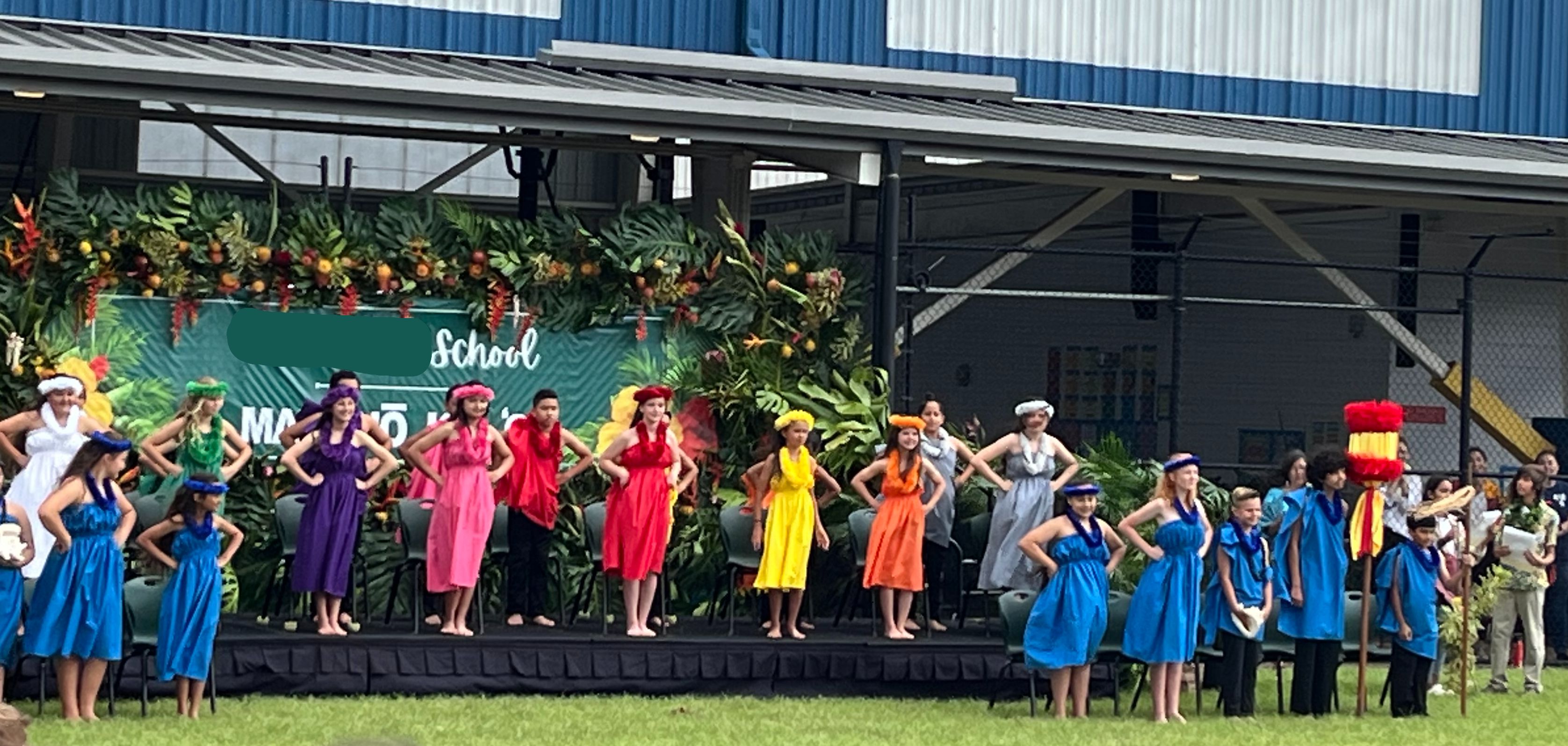 Hawaiian Lei Day celebration, children doing the Hula to honor tradition