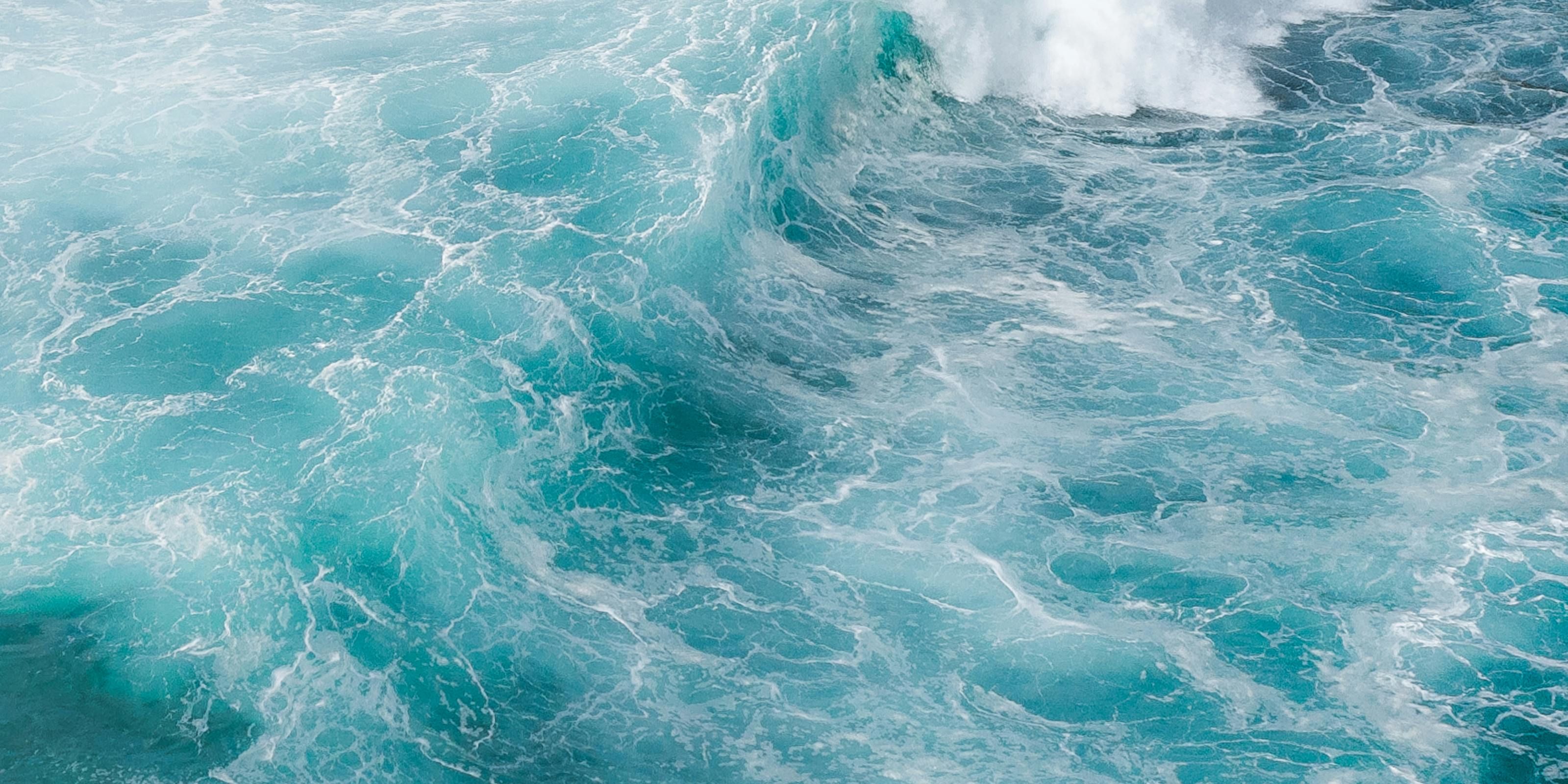 Choppy water creating wild waves and a harsh current