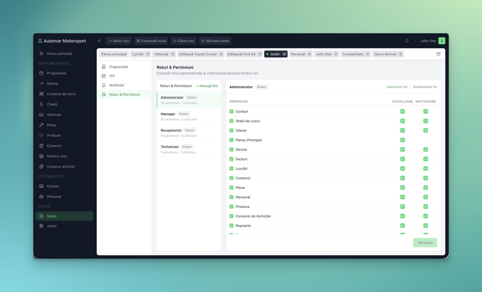 Garageflow roles & permissions management