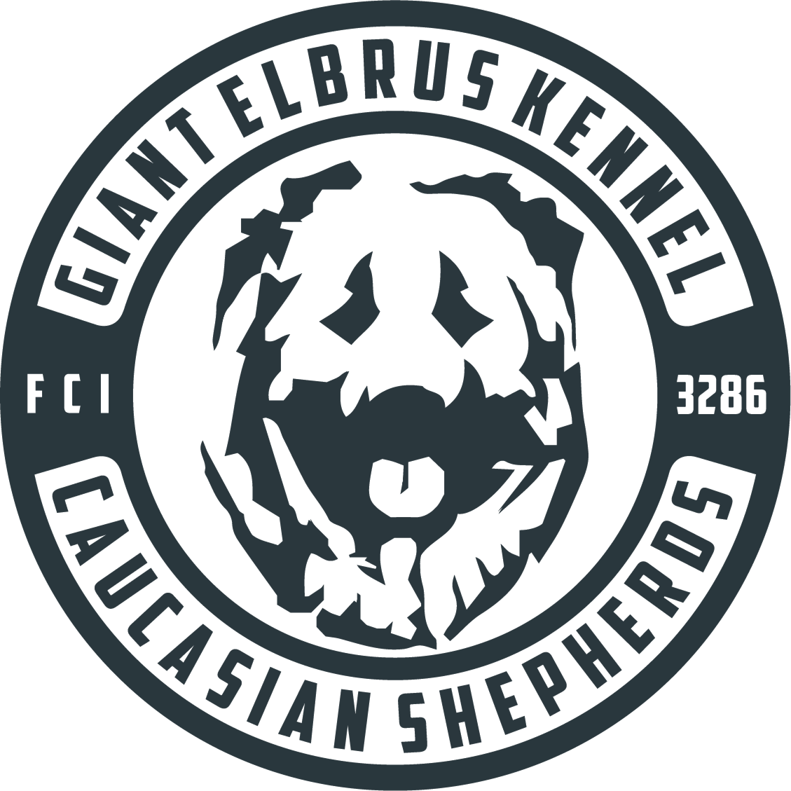 Giant Elbrus kennel logo - Caucasian Shepherds FCI 3286