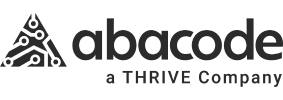 Un logotipo en blanco y negro para abacode a thrive company