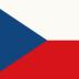 A close up of a red white and blue flag on a white background
