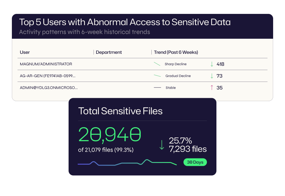 A screenshot of a sensitive data shadow access report