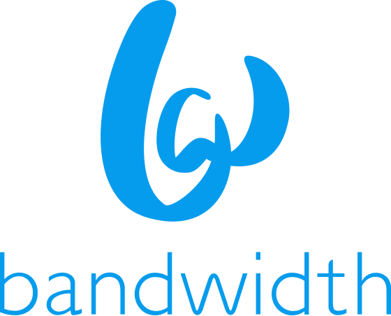 A blue bandwidth logo on a black background