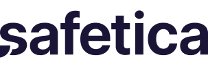 The word safetica is written in purple on a black background