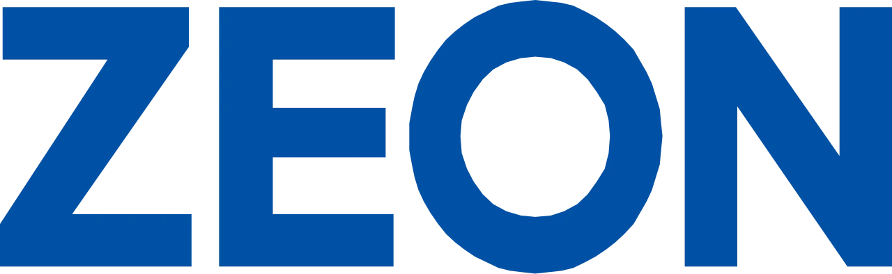 The word zeon is written in blue on a black background